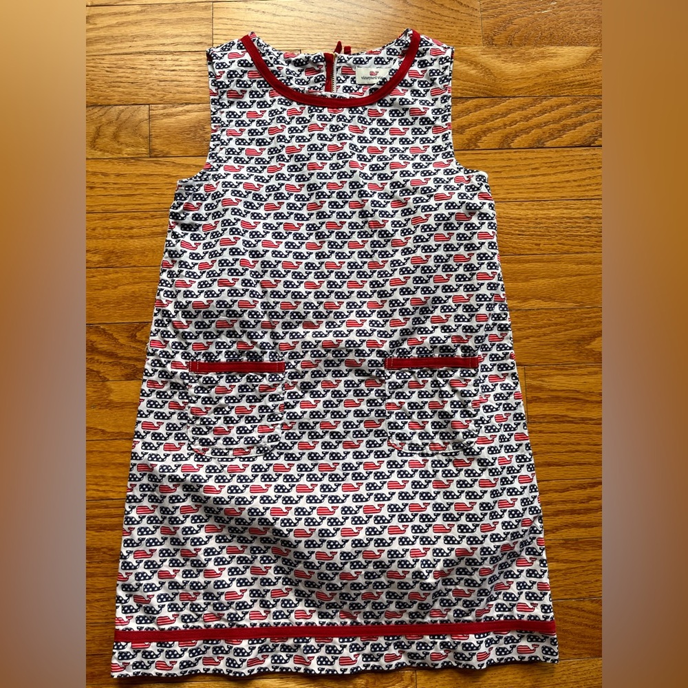 Vineyard Vines Red, White &Blue Whale Pattern Dress